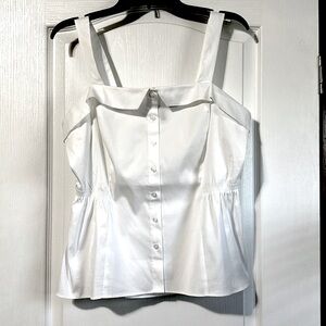 NWT White House Black Market Poplin Cami Size 12 White